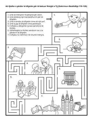 faqja e veprimtarisë për fëmijët