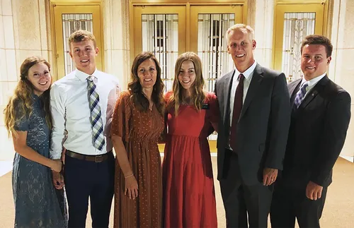 Palmer family at the temple