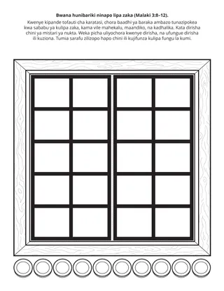 Ukurasa wa shughuli ya Watoto: Bwana hunibariki ninapolipa zaka
