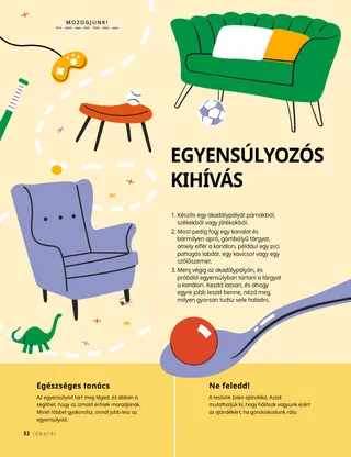 oldal PDF-változata egy kanállal, rajta egy kis gömbbel, és bútorakadályokon átvezető úttal