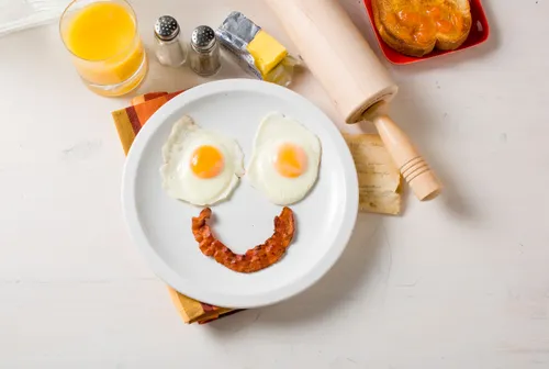 happy breakfast plate