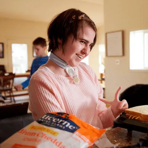 young woman preparing food