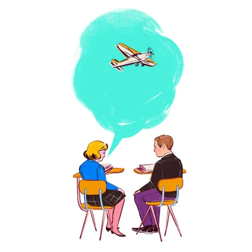 young woman and young man talking together