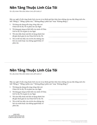 Spiritual Foundation handout