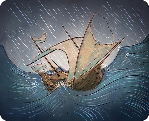 boat in a storm