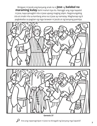 Joseph’s Coat of Many Colors coloring page