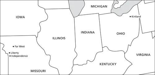 map, Ohio to Missouri