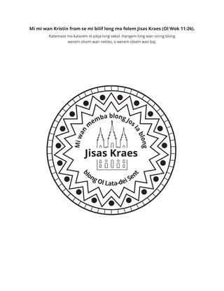 Aktiviti pej: mi mi wan Kristin man from se mi biliv mo folem Jisas Kraes