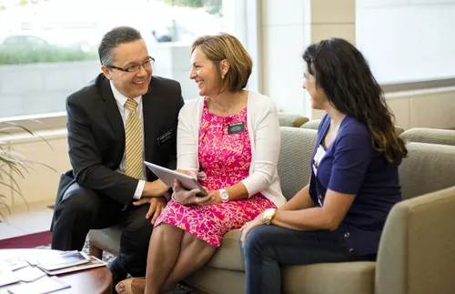 mission leaders counseling with a young missionary