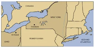 map, New York and Ohio