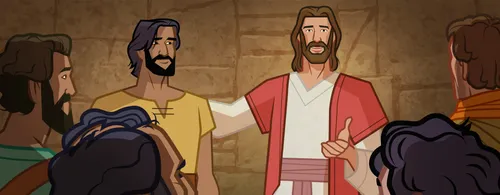 Jesus teaching His Apostles about the Holy Ghost.