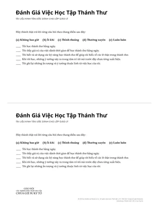 Scripture Study Evaluation handout