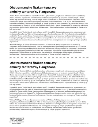 Ohatra maneho fizakan-tena avy amin’ny tantaran’ny Fiangonana