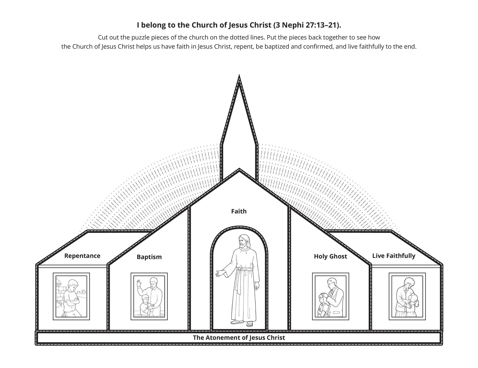 An illustration of a meetinghouse.