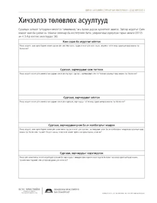 тараах материал, Хичээл төлөвлөх асуултууд