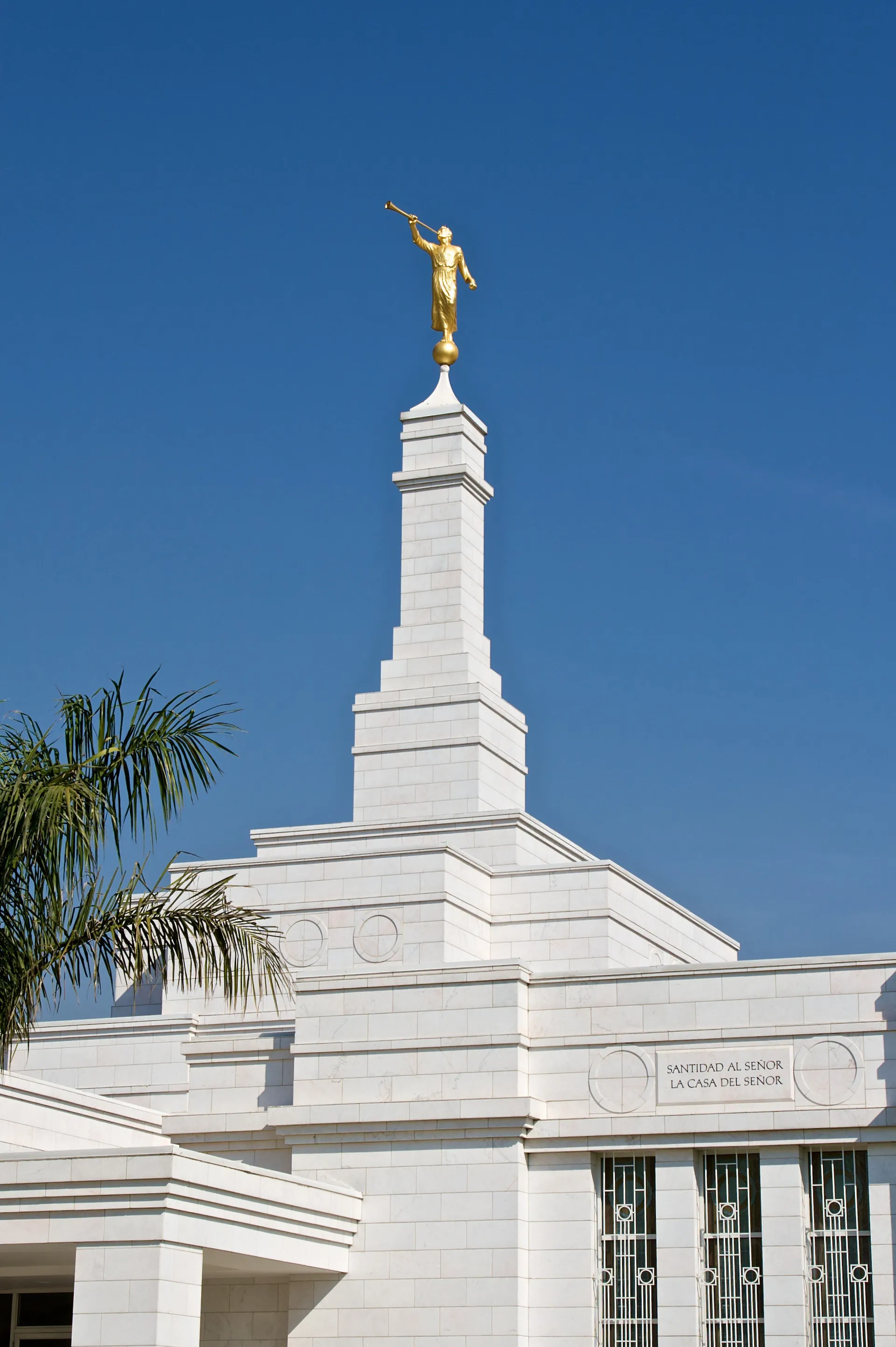 The Oaxaca Mexico Temple spire, including the exterior of the temple.