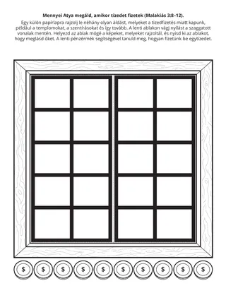 tevékenységi oldal: Mennyei Atya megáld, amikor tizedet fizetek