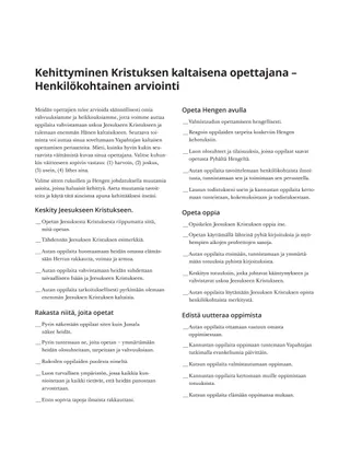 henkilökohtaisen arvioinnin lomake