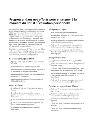 formulaire d’évaluation personnelle