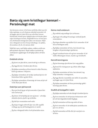 persónulegt matsblað
