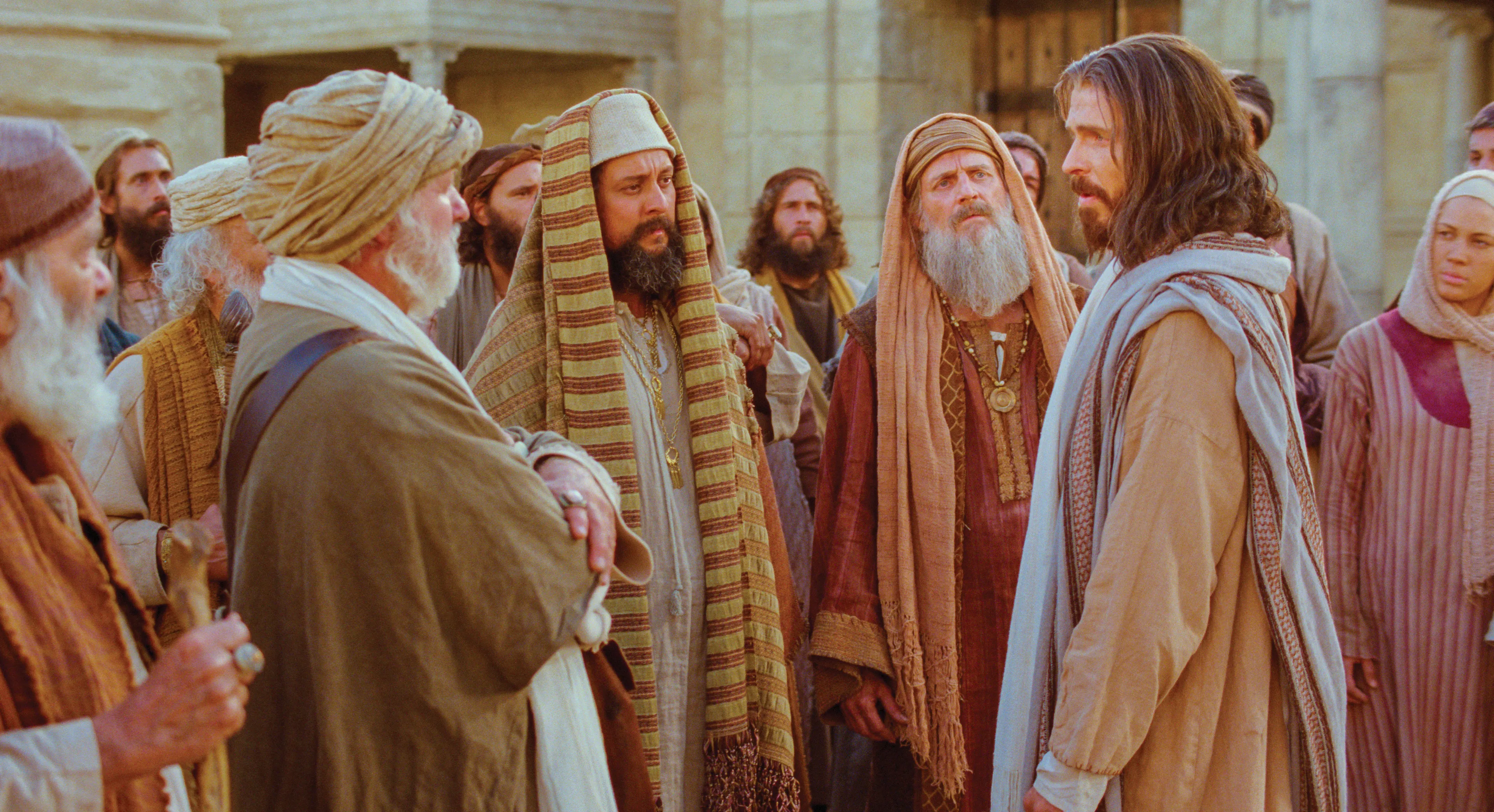 The Pharisees confront Jesus.