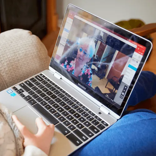 young woman using a computer