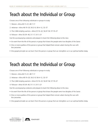 handout, Teach about the Individual or Group