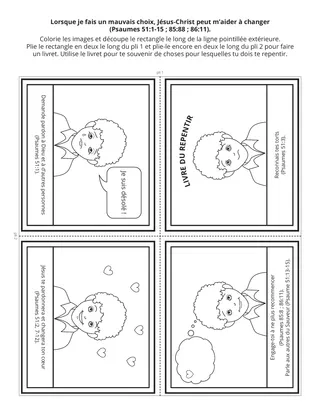 page d’activité : Lorsque je fais un mauvais choix, Jésus-Christ m’aide à changer.