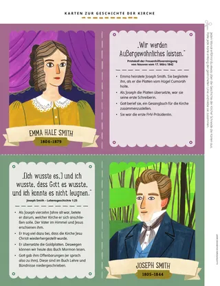 cutout cards of Emma and Joseph Smith