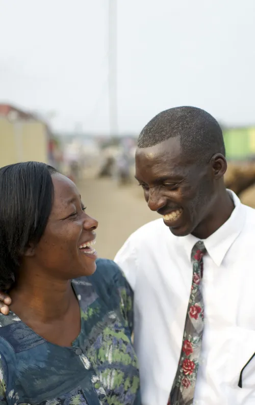 couple smiling at each other
