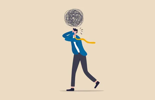 frustrated man walking