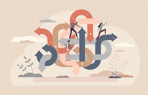 arrows pointing in many different directions