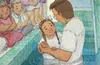 illustration of girl being baptized