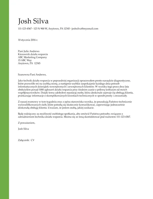 udoskonalony list motywacyjny