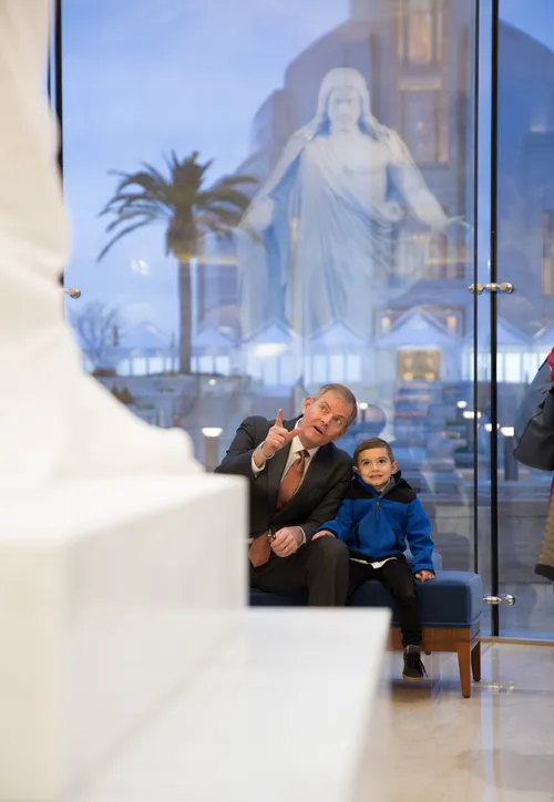 Elder Stevenson in Rome Italy Temple visitors center