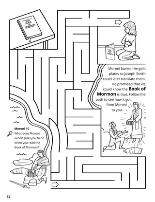 Moroni Buried the Gold Plates coloring page