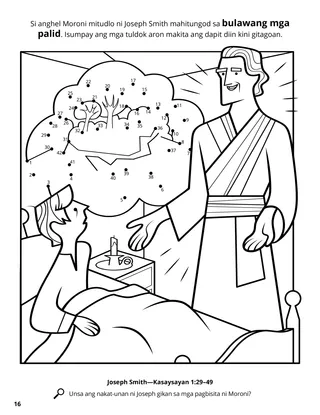 Angel Moroni Appeared to Joseph coloring page