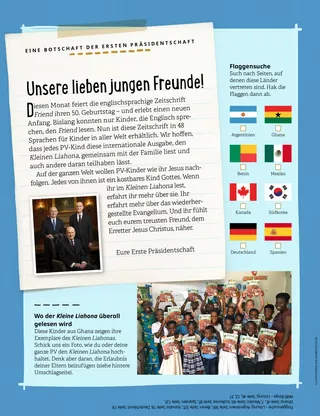 Primary children in Ghana holding up Friend magazines