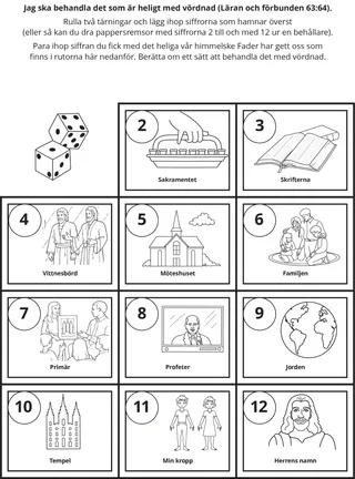 aktivitetssida: Jag bör behandla heliga ting med vördnad.