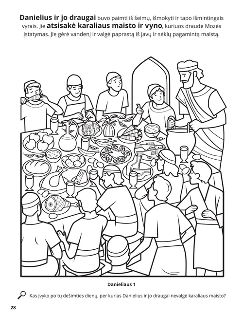 Daniel and His Friends coloring page