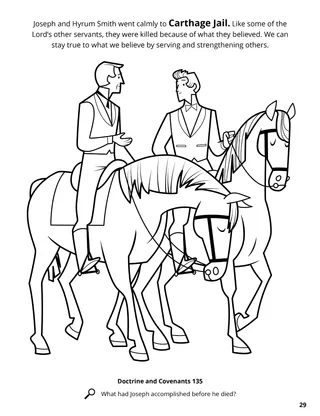 Joseph and Hyrum Were Killed in Carthage Jail coloring page