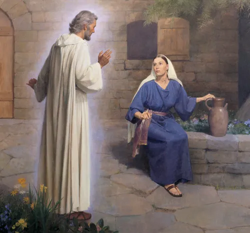 An angel talking to Mary