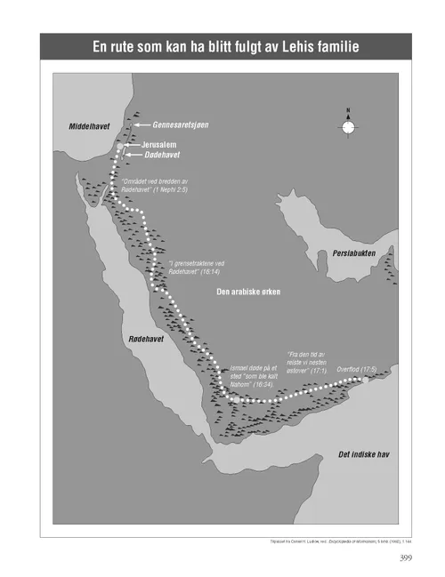 Possible Route Taken by Lehi’s Family map