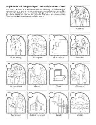 Seite mit der Aktivität: Die Glaubensartikel