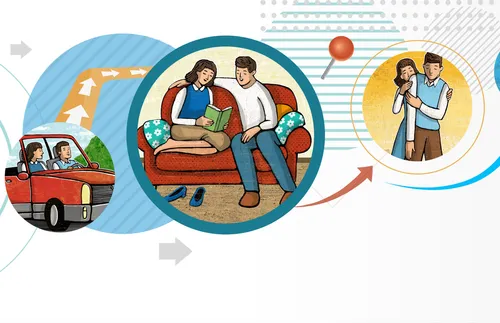 scenes from life of young married couple