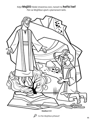 Moses and the Burning Bush coloring page