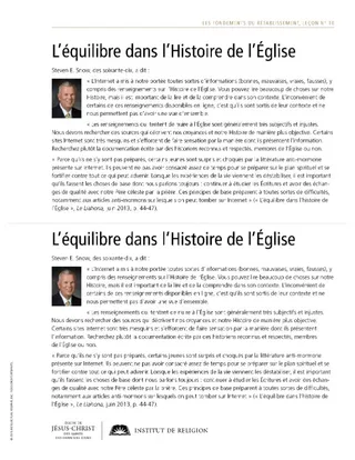 L’équilibre dans l’Histoire de l’Église