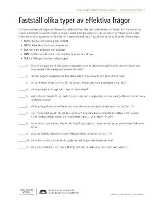 utdelningsblad, Fastställ olika typer av effektiva frågor