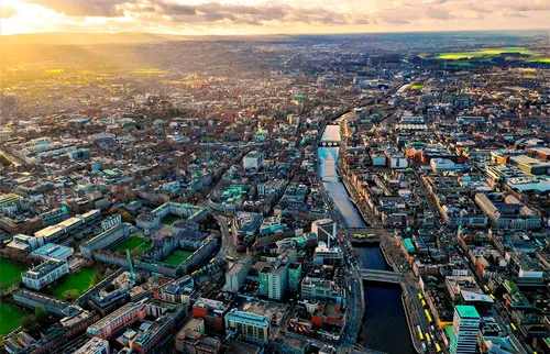 aerial view of Dublin