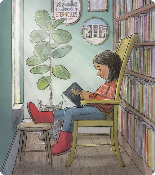 young girl reading the Book of Mormon